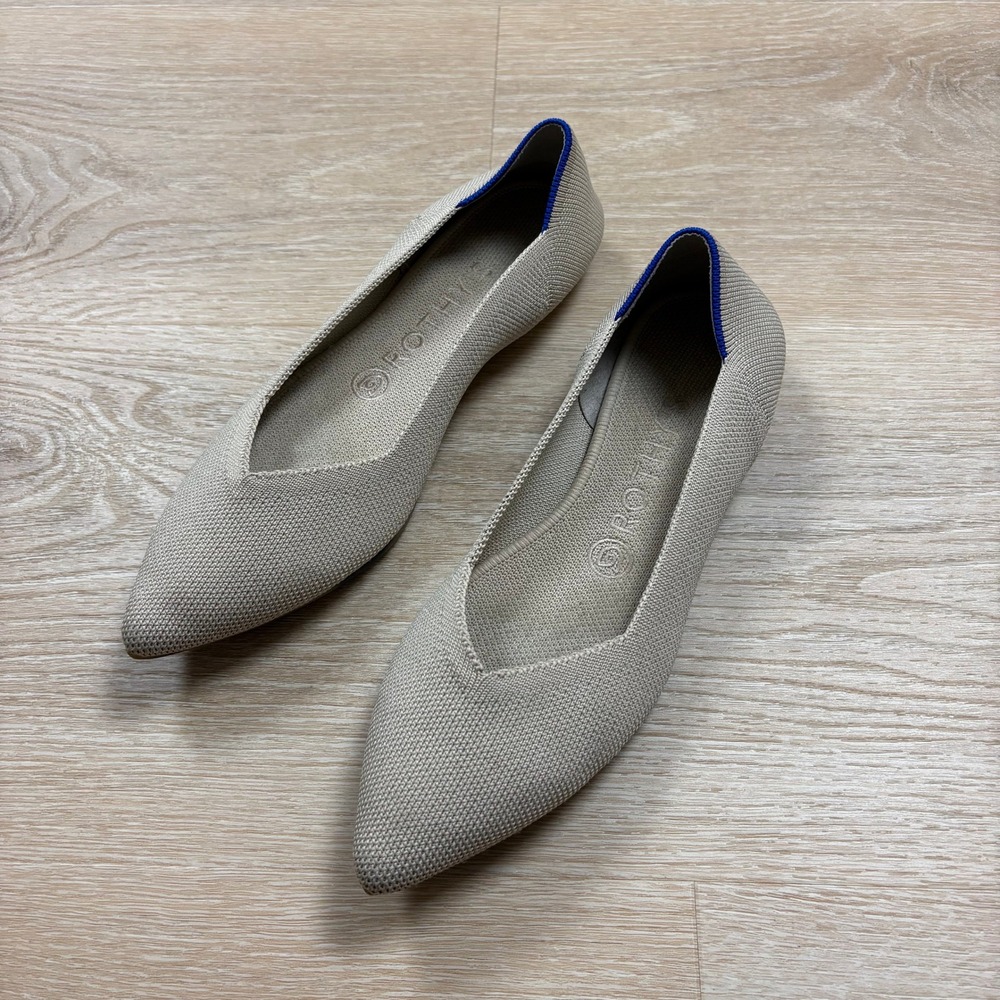 Rothy's‎ The Point Knit Pointed Toe Flats Women's 8 Color Beige